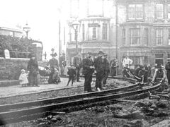 Laying Tram Tracks Hughenden Place c1905